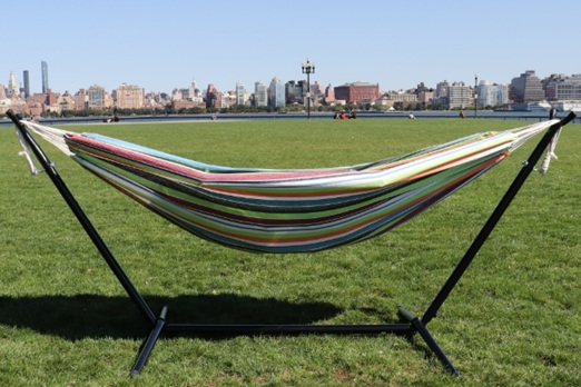 Bliss Hammocks Fabric Double Hammock with Stand